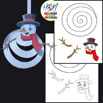 Preview of Paper Spiral Snowman Ornament Craft Activity