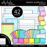 Paper Supplies Clipart 1 - Outlined
