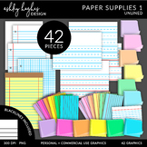 Paper Supplies Clipart 1 - Unlined