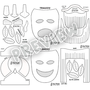 greek theatre masks clip art