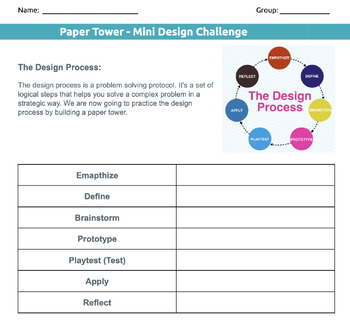Preview of Paper Tower Design Challenge
