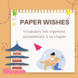 Paper Wishes Vocabulary List