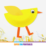 Paper plate chick craft printable