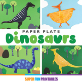 Paper plate dinosaur templates