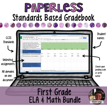 Preview of Paperless Digital Standards Based Gradebook - 1st Grade BUNDLE