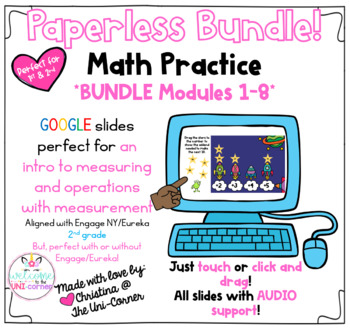 Preview of Paperless Math BUNDLE | Paperless Google Slides Games Activities 2nd grade