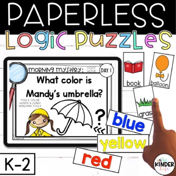 Preview of Kindergarten Problem Solving | 1st Grade Paperless Logic Puzzles SET 2