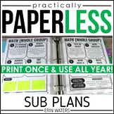 Paperless Sub Plans - No Prep Sub Plans - 1st Grade Sub Plans