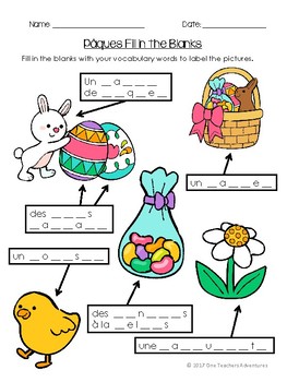 paques french easter themed vocabulary activities and