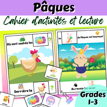 Preview of Pâques French Easter writing workbook Emergent Reader Audio Word wall Vocabulary