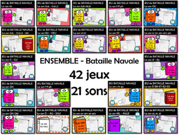 Preview of ENSEMBLE de 42 jeux de Bataille Navale des SONS - French Battle Ship Sounds