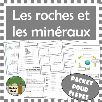 Preview of Les roches et les minéraux – Science Rocks and Minerals Student Packet