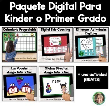 Preview of Paquete Digital Kinder y Primer Grado digital centers activities