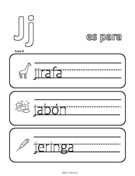 Paquete Letra J by Inlet Language Center | TPT