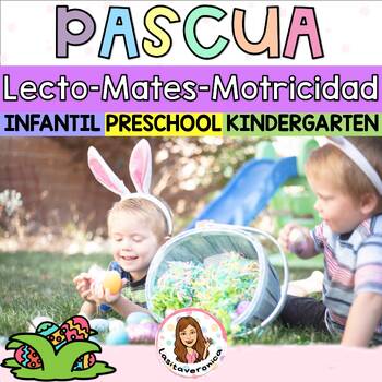 Preview of Paquete Pascua / Easter Bundle. Lecto. Mates. Motricidad Fina. April. Spanish