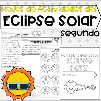 Preview of Paquete de Actividades del Eclipse Solar SEGUNDO|Solar Eclipse Packet in Spanish