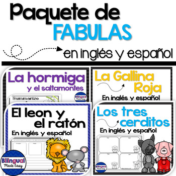 Preview of Paquete de fabulas bilingues en ingles y espanol DIGITAL LEARNING