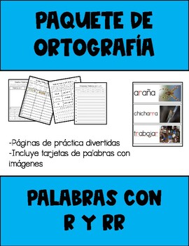 Preview of Paquete de ortografía- Palabras con r y rr