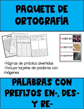 Preview of Paquete de ortografía: Palabras con prefijos