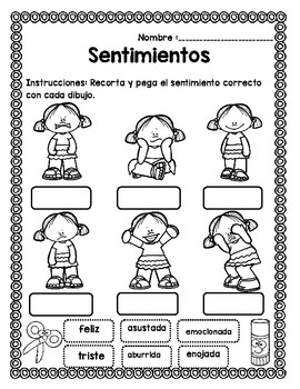 Paquete De Sentimientos O Emociones Feelings Packet In Spanish Tpt
