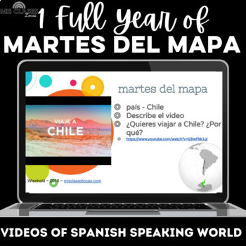 Preview of Spanish Class Culture class starters - martes del mapa class routine for 1 year