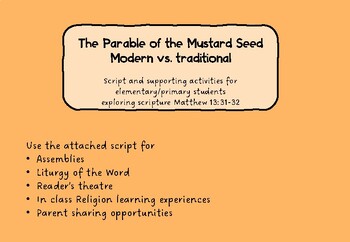 Preview of Parable of Mustard Seed Modern & Traditional Reader's Theatre Skit & activity