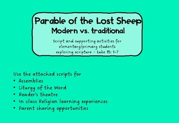 Preview of Parable of the Lost Sheep Modern/Traditional Reader's Theatre Skit & Activities