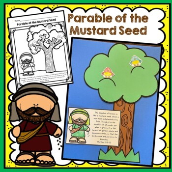 Parable of the Mustard Seed Craft and Coloring page by KinderBeez