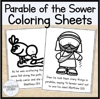 Parable of the Sower Bible Verses Coloring Pages - Preschool Ministry ...