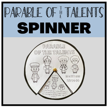 Preview of Parable of the Talents Spinner, Bible Crafts, Sunday School activity, Homeschool