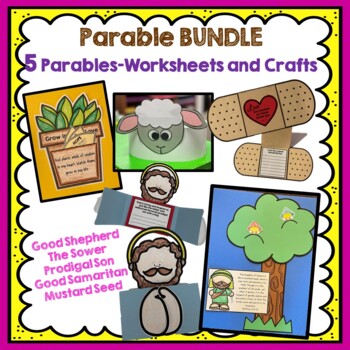 Parables of Jesus Bundle, Parable Crafts and Worksheets by KinderBeez