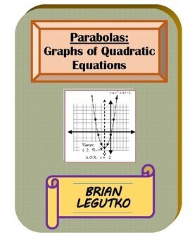 Preview of Parabola : An Introduction, & Graphing Quadratic Equations (Notes, WS, Qz w/Key)