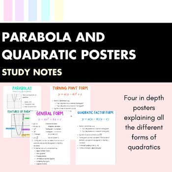 Preview of Parabola and Quadratic Posters