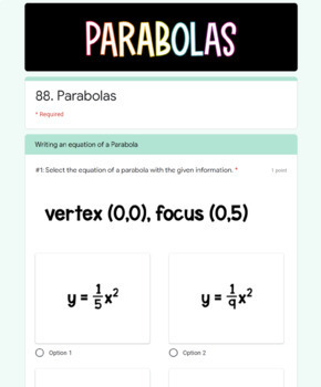 reflecting parabolas algebra 2 homework answers