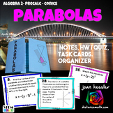 Parabolas  Conic Sections Task Cards HW and Foldable