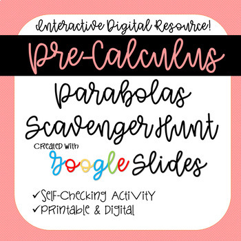 Preview of Parabolas Scavenger Hunt REMOTE LEARNING