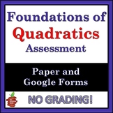 Parabolas, t-Chart for Quadratics, Graphing Quiz - Paper &
