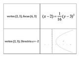 Parabolic Conic Sections Matching Activity
