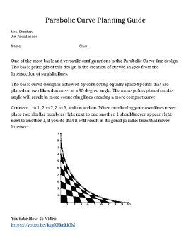 Preview of MYP Visual Arts Parabolic Curve Student Planning Guide~part 1