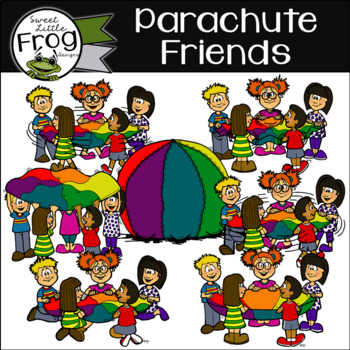 Preview of Parachute Friends Clip Art