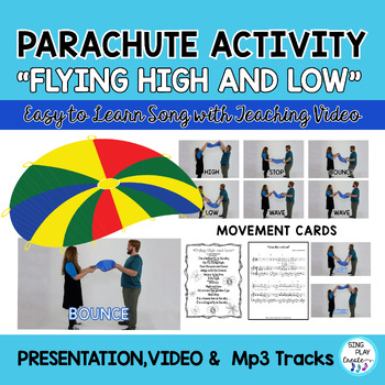Preview of Parachute Movement Song Activity: "Flying High and Low"