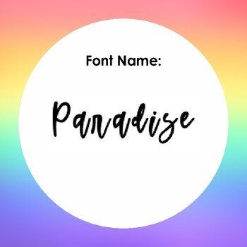 Preview of Paradise Font