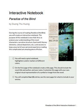 Preview of Paradise of the Blind Interactive Notebook
