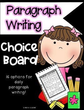 Preview of Paragraph Choice Board {{for Distance Learning}}