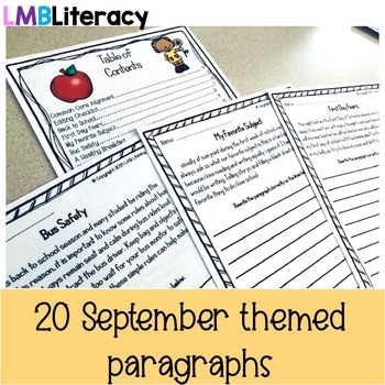 September Writing: Paragraph Editing Worksheets for Grades 4-5 by LMB ...