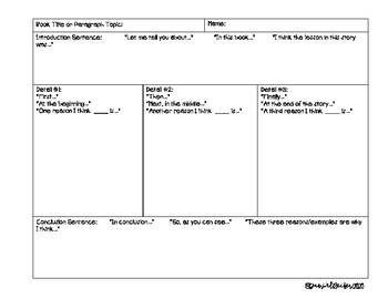 Preview of Paragraph Graphic Organizer with Prompts!