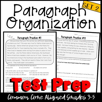 Preview of Paragraph Organization SET TWO ELA Test Prep