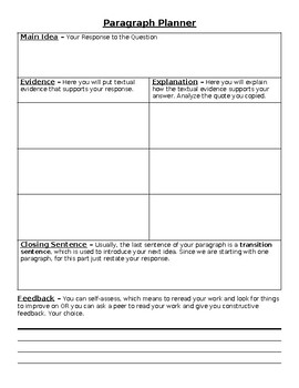 Preview of Paragraph Organizer