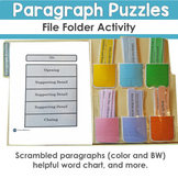 Paragraph Puzzles File Folder Activity and More