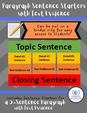 Paragraph Sentence Starters with Textual Evidence
